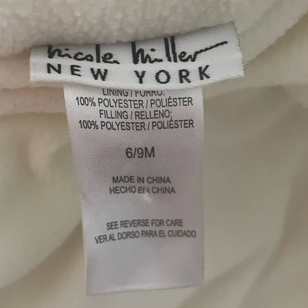 Nicole Miller Floral Baby Snowsuit  Ruffle with Hood size 6-9 months